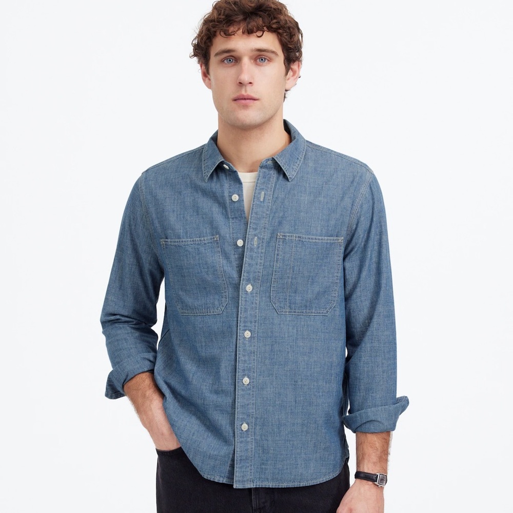 Madewell Light Blue Denim Shirt - Picture 2 of 6